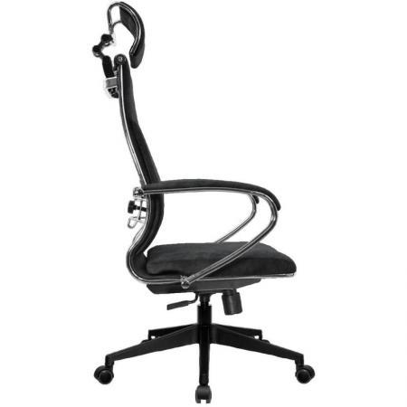 Кресло для руководителя Метта L 2c 44 темно-серое (ткань, пластик) — фото 3